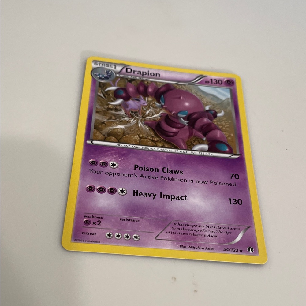 Drapion Pokémon Card - Vibrant Purple and Yellow